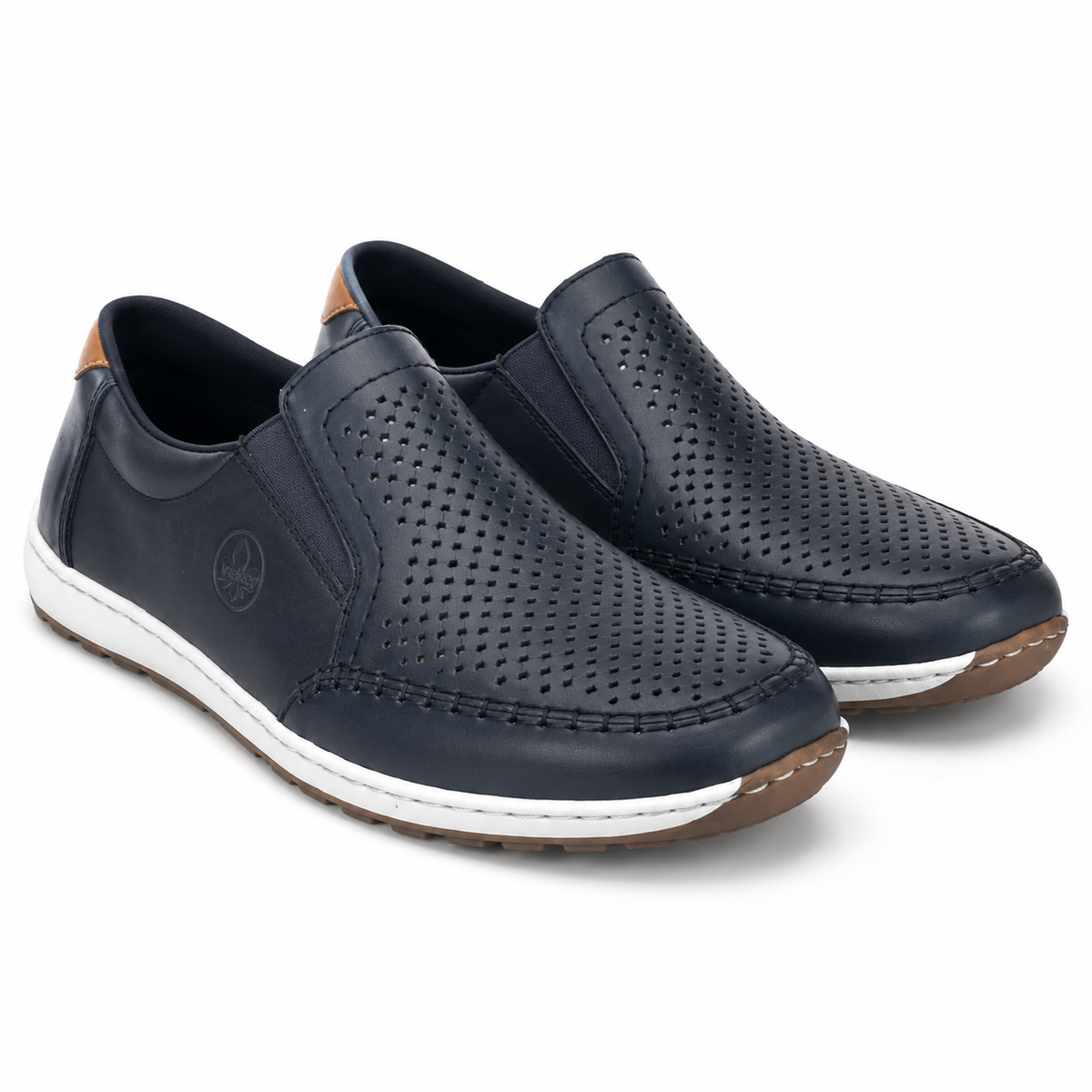 PANTOFI PERFORATI CASUAL BARBATI RIEKER 08868-15 BLEUMARIN