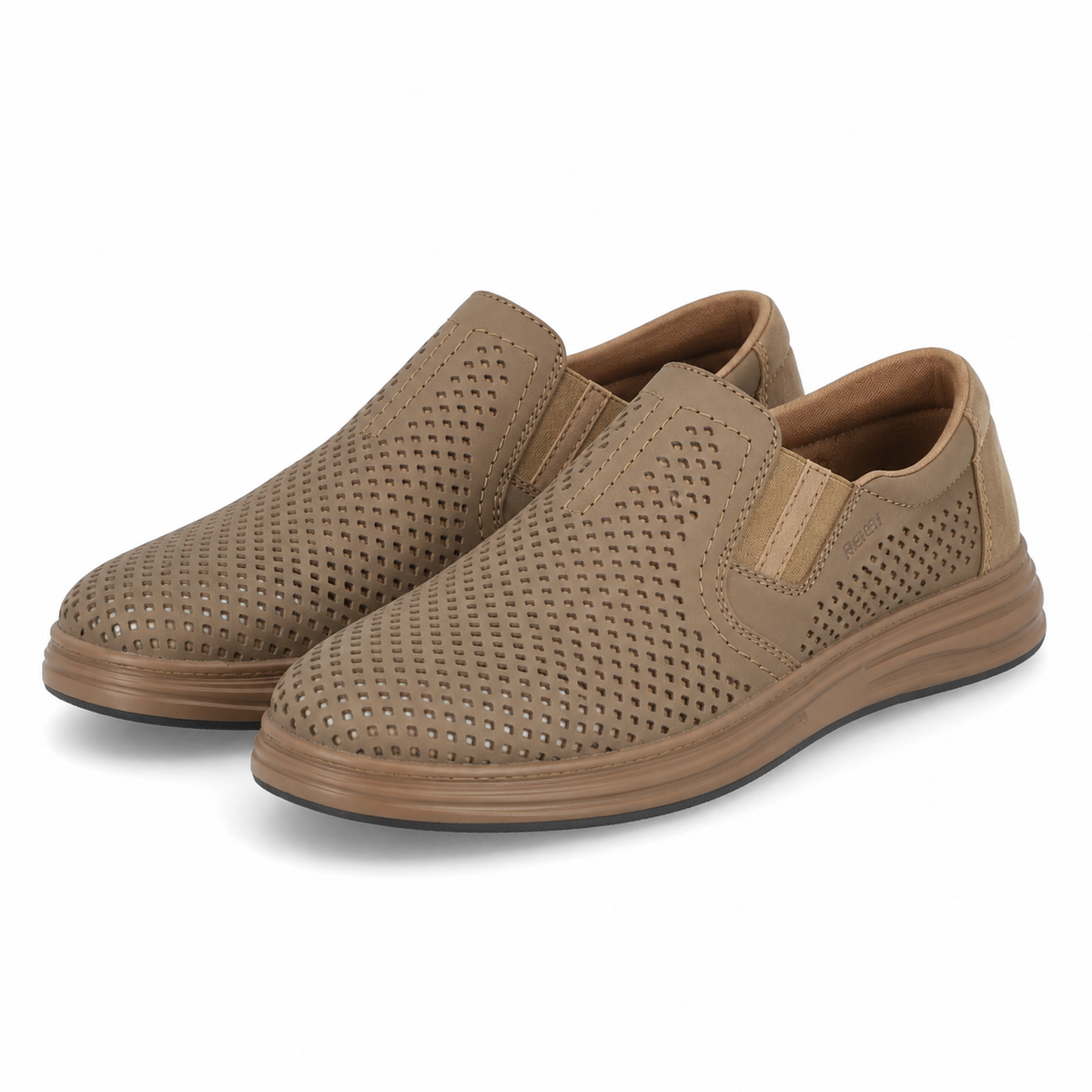 PANTOFI PERFORATI CASUAL BARBATI RIEKER B6355-64 MARO