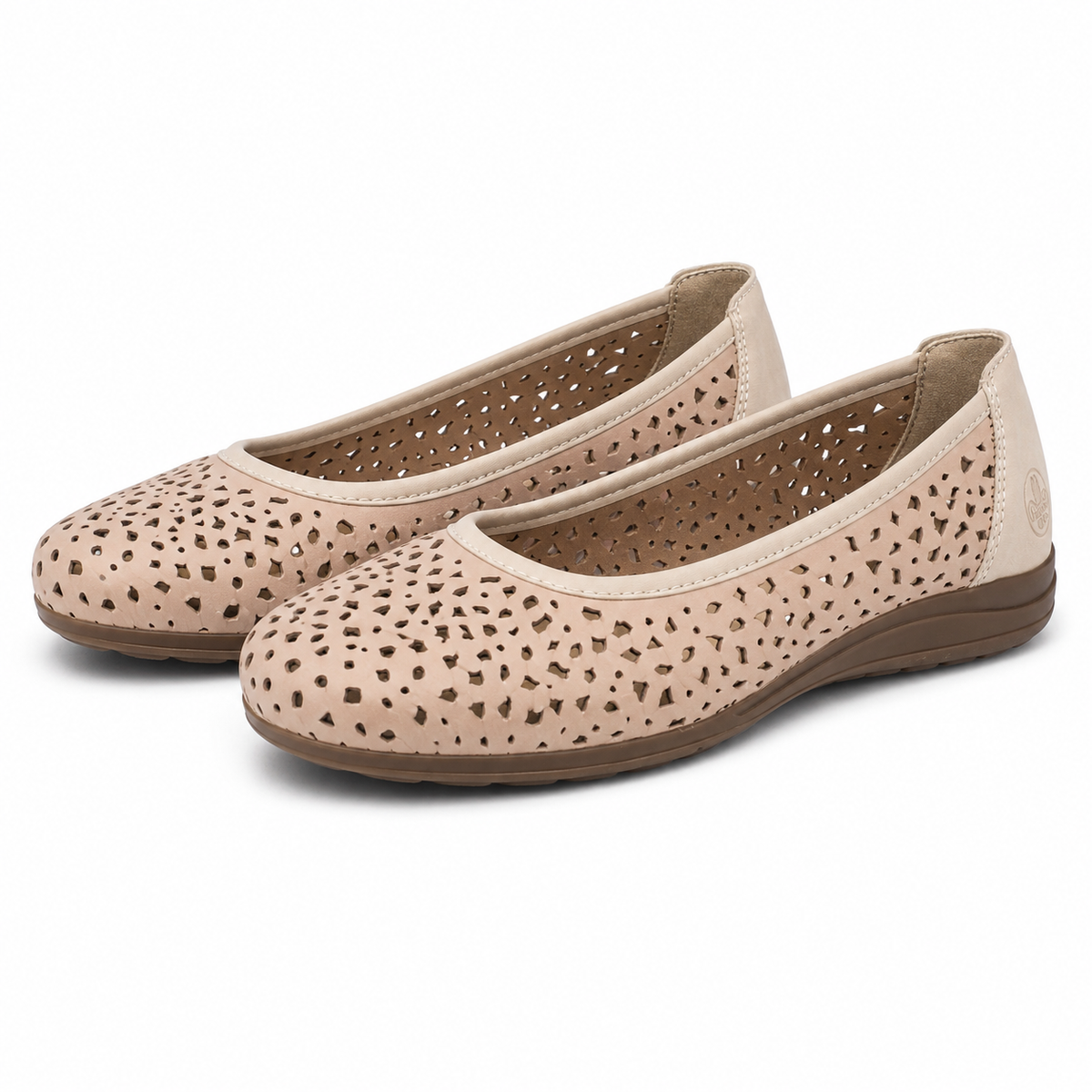 PANTOFI PERFORATI CASUAL DAMA RIEKER L9365-61 BEJ