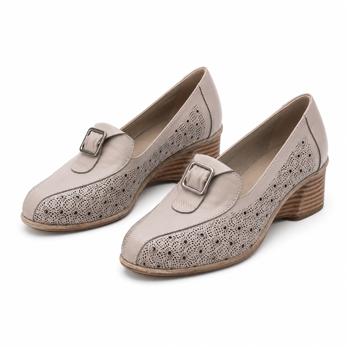 PANTOFI PERFORATI DAMA DOGATI Z21-05 ROZ NUDE VIZON