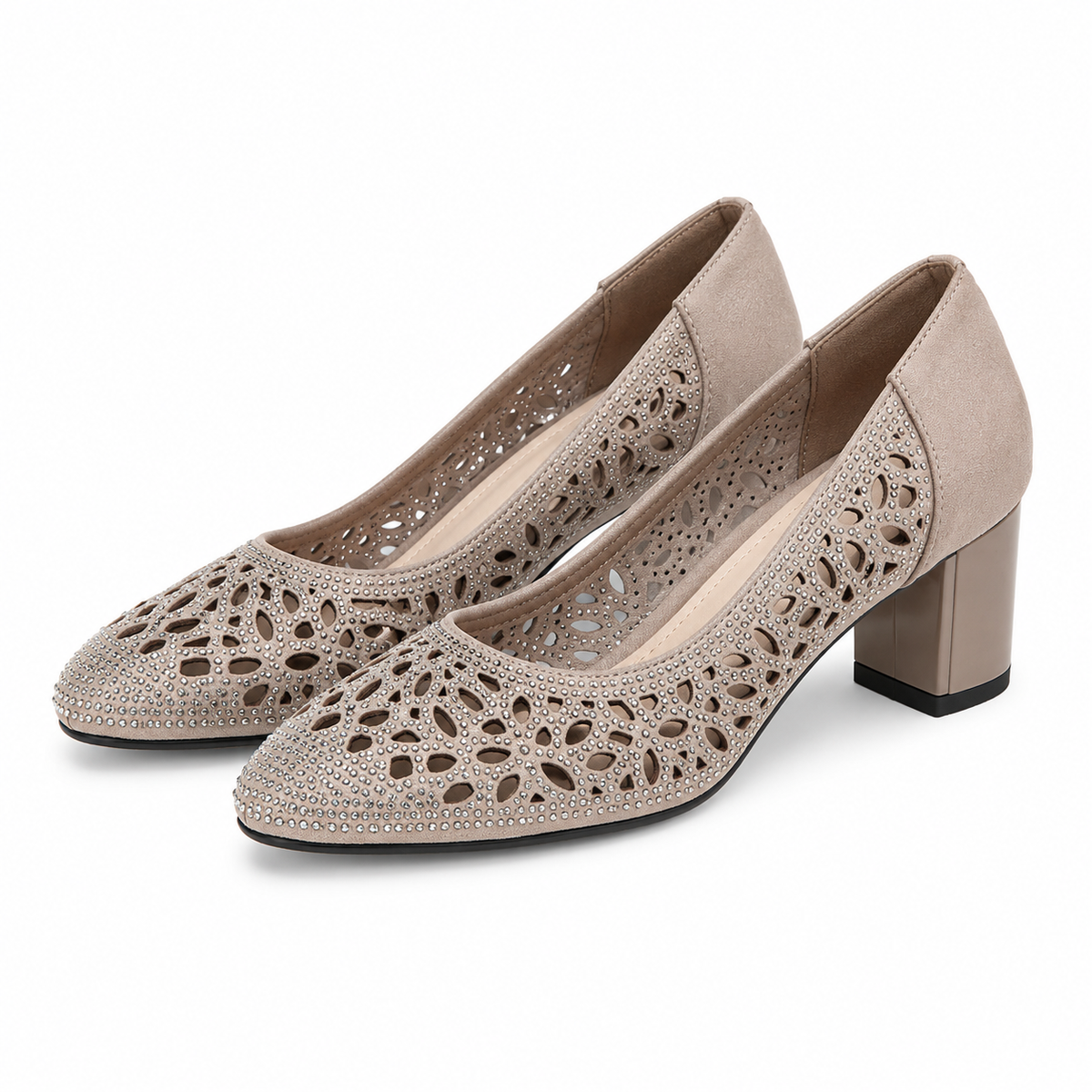 PANTOFI PERFORATI DAMA EPICA 40023B 14-I ROZ NUDE VELUR