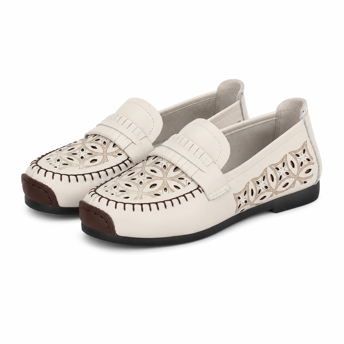 PANTOFI PERFORATI DAMA FORMAZIONE LQN03 CREM