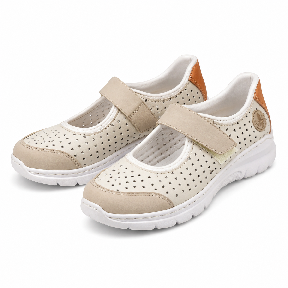 PANTOFI PERFORATI DAMA RIEKER L32B5-81 CREM