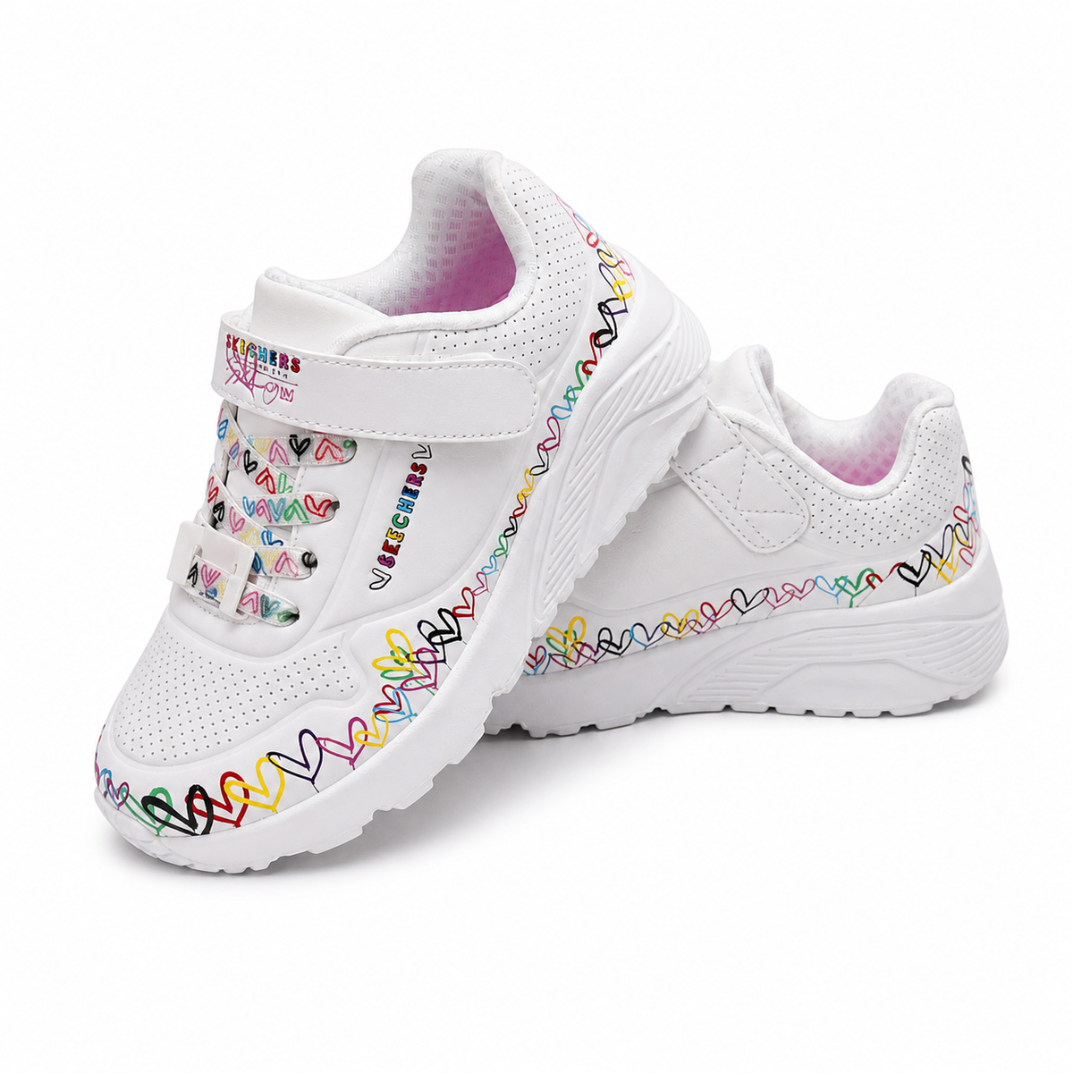 PANTOFI SPORT COPII SKECHERS 314091L WMLT ALB + MULTICOLOR
