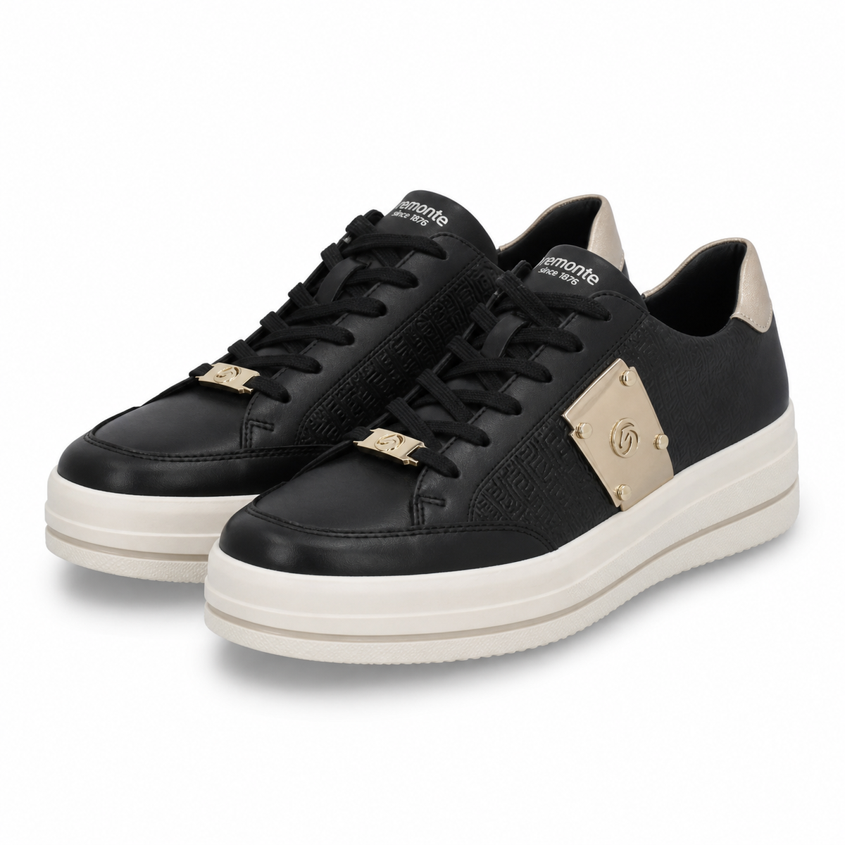 PANTOFI SPORT DAMA REMONTE D1C07-03 NEGRI CU AURIU