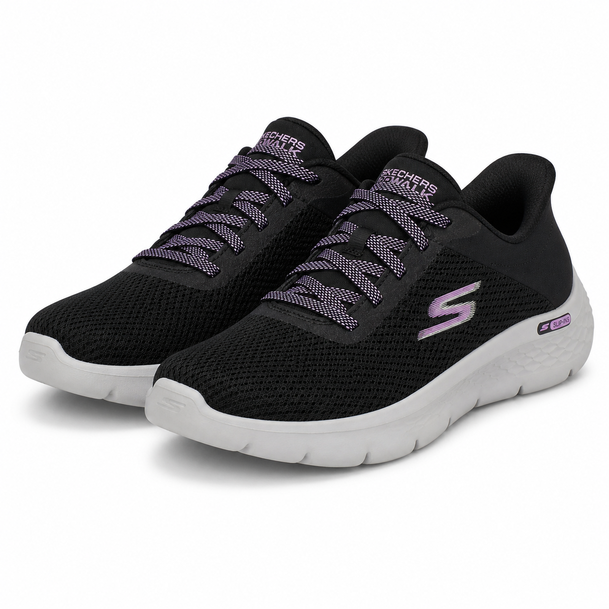 PANTOFI SPORT DAMA SKECHERS 125516 BLK NEGRU/LILA