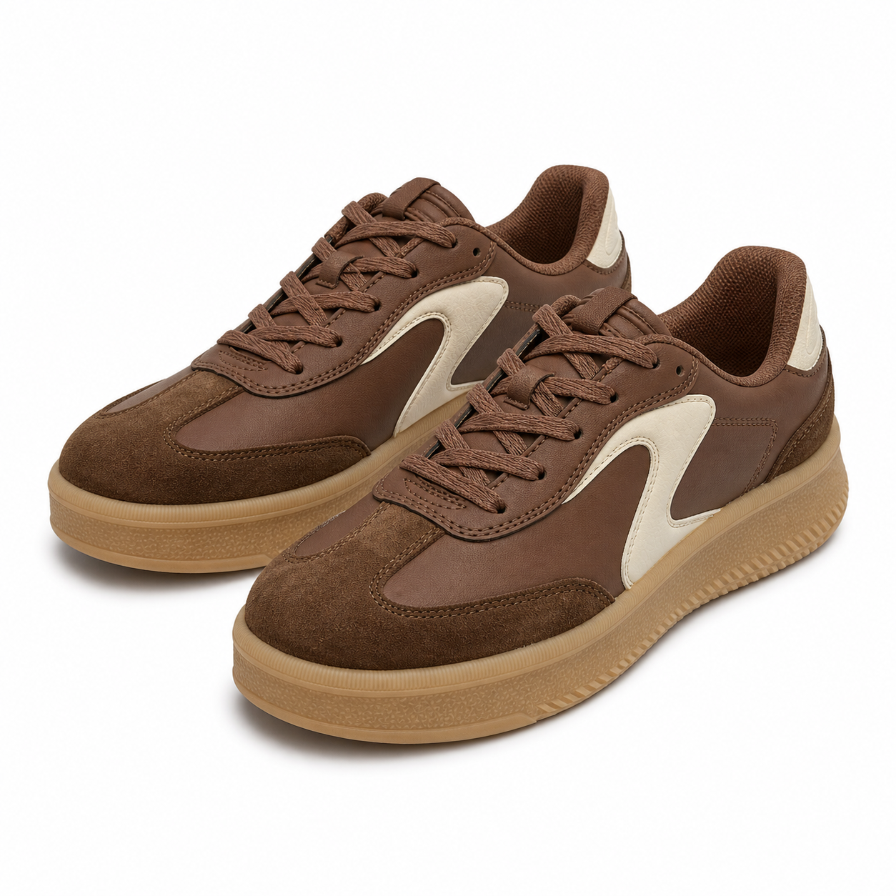 Pantofi Sport Damă Skechers 185460 Brn Maro - Piele Naturală + Piele Ecologică