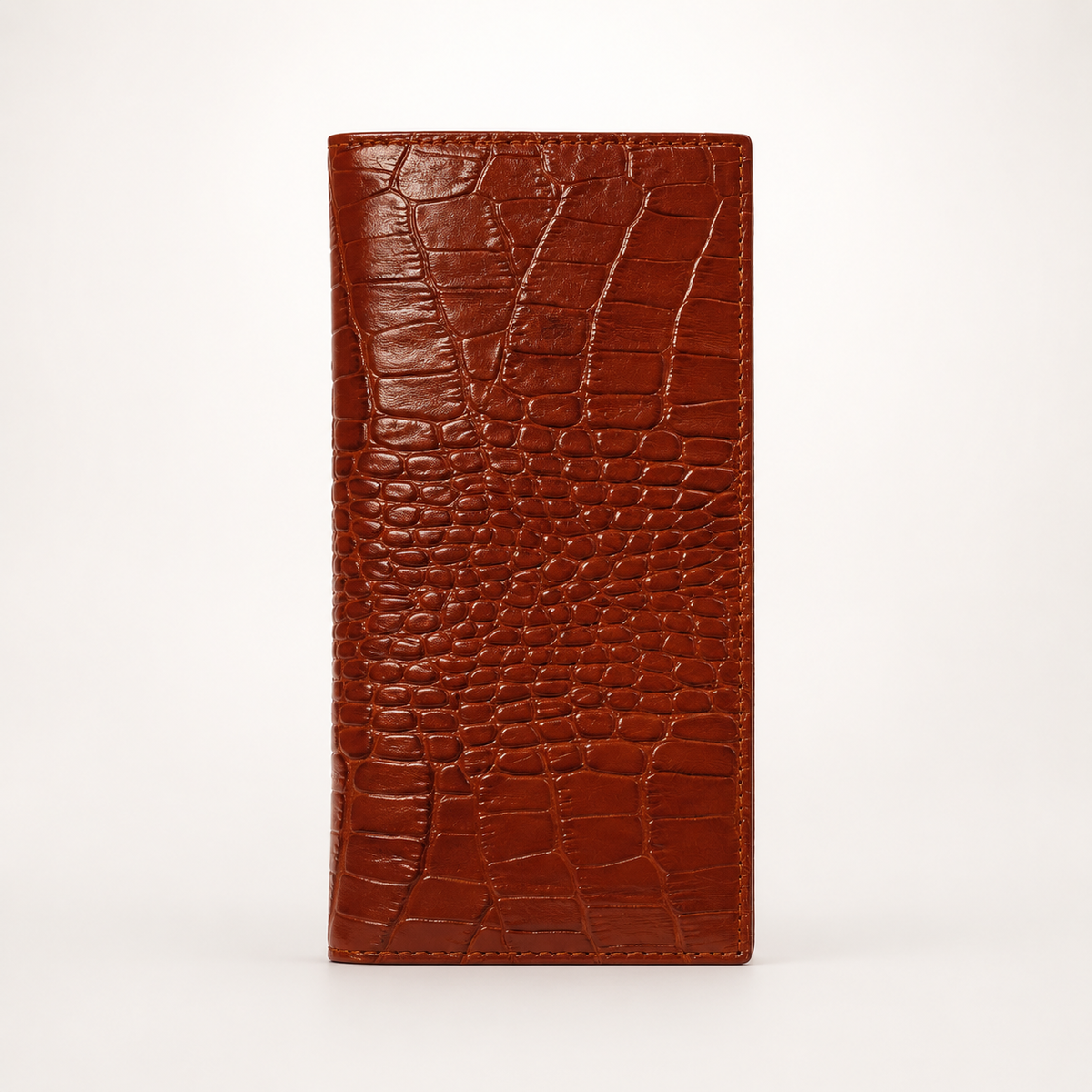 Portofel Damă Piele Maro Cognac Crocodil cu Cutie | PRO 1145-77 - imagine 2