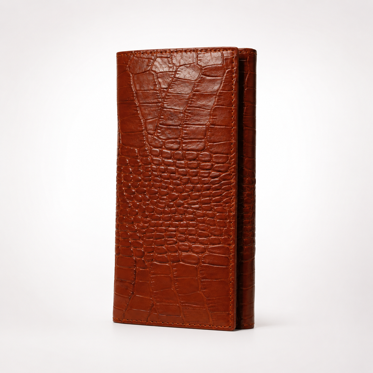 Portofel Damă Piele Maro Cognac Crocodil cu Cutie | PRO 1145-77 - imagine 3