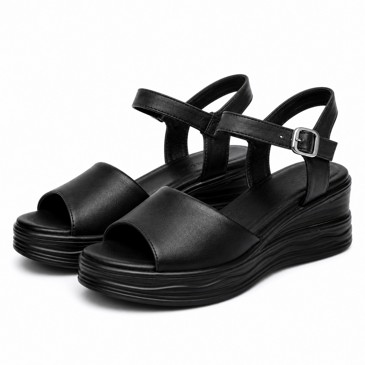 Sandale Casual Damă Formazione 8701-1 Negru - Piele Naturală - imagine 2