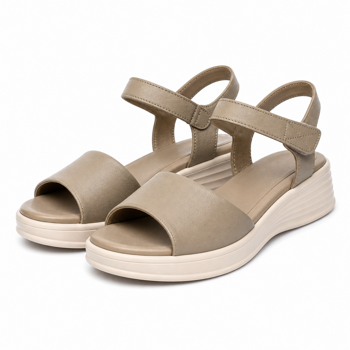 Sandale Casual Damă Formazione 5018 Bej - Piele Naturală - imagine 3