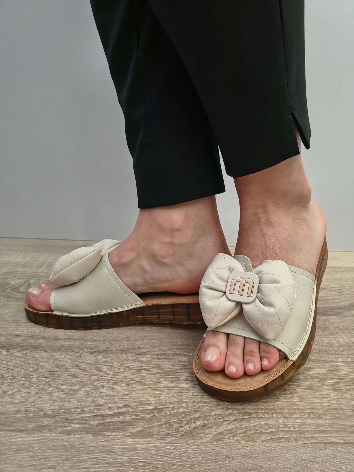 Saboti Casual Damă Formazione 28118 Crem - Piele Naturală - imagine 2