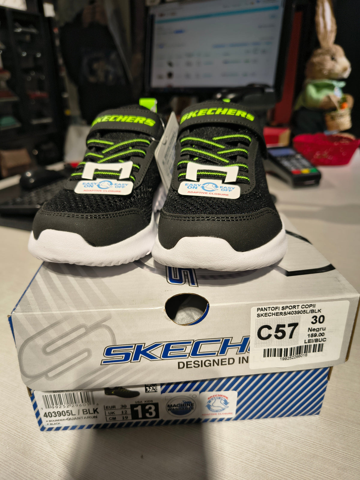 PANTOFI SPORT COPII SKECHERS 403905L BLK NEGRU - imagine 2