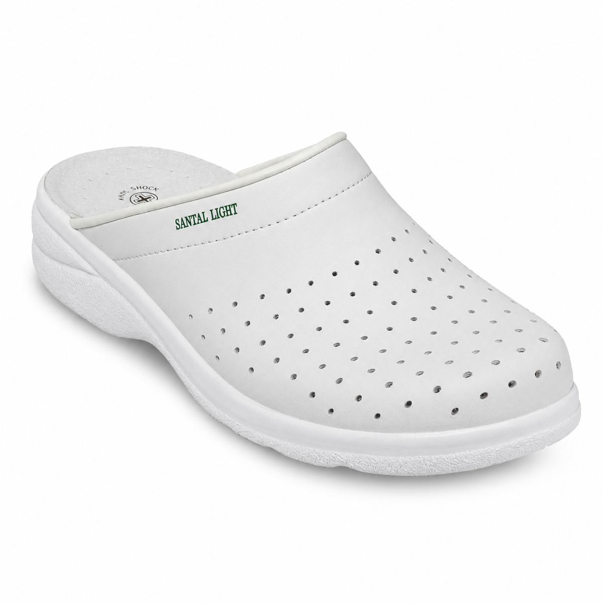 Saboți Bărbați Medicinali B1754 Alb – Piele Naturală