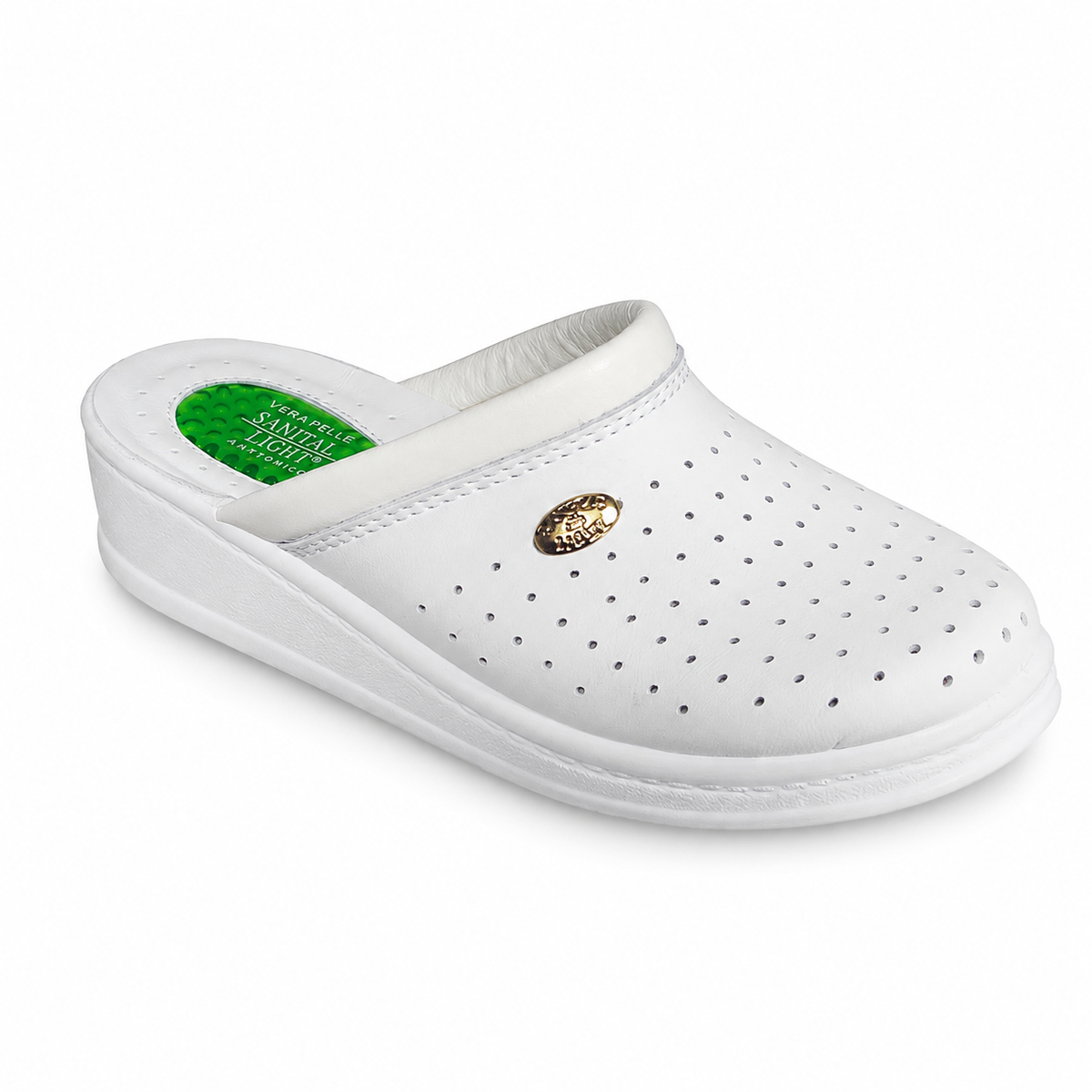 Saboți Damă Medicinali D1350 Alb – Piele Naturală