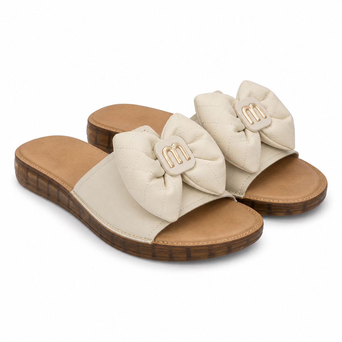 Saboti Casual Damă Formazione 28118 Crem - Piele Naturală