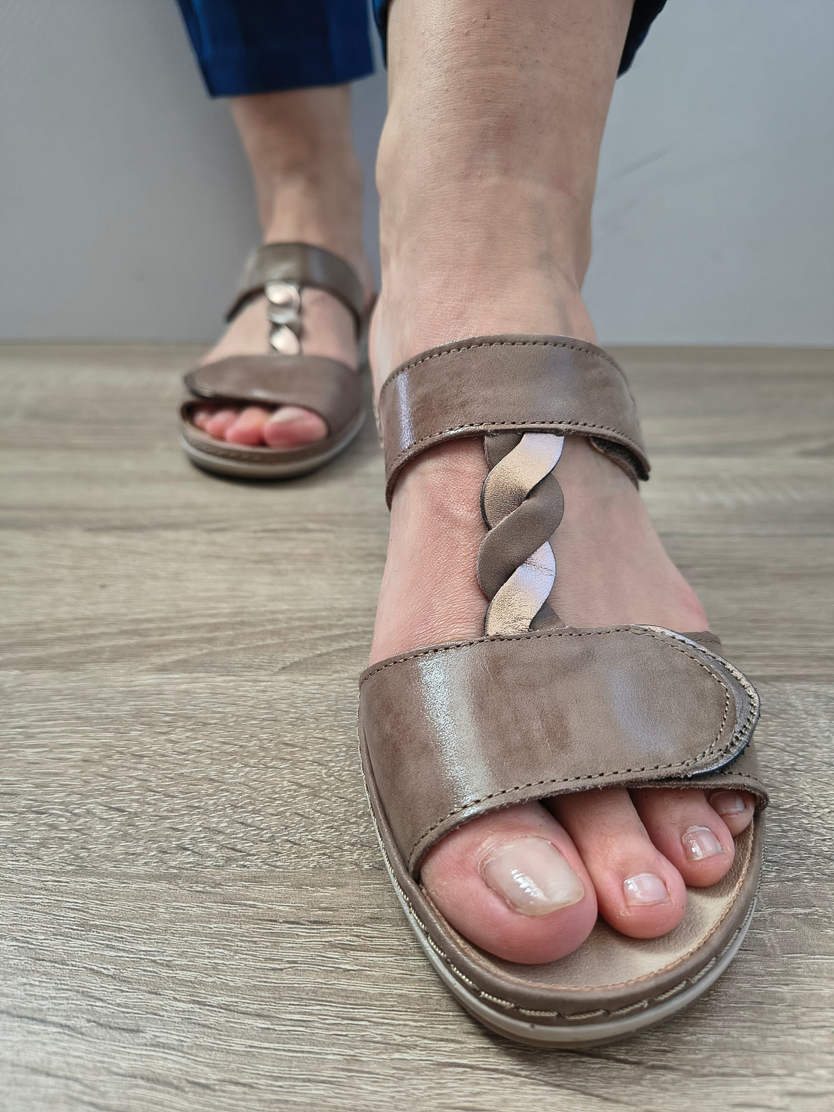 Saboti Casual Damă Suave 0969T Taupe - Piele Naturală - vedere 3