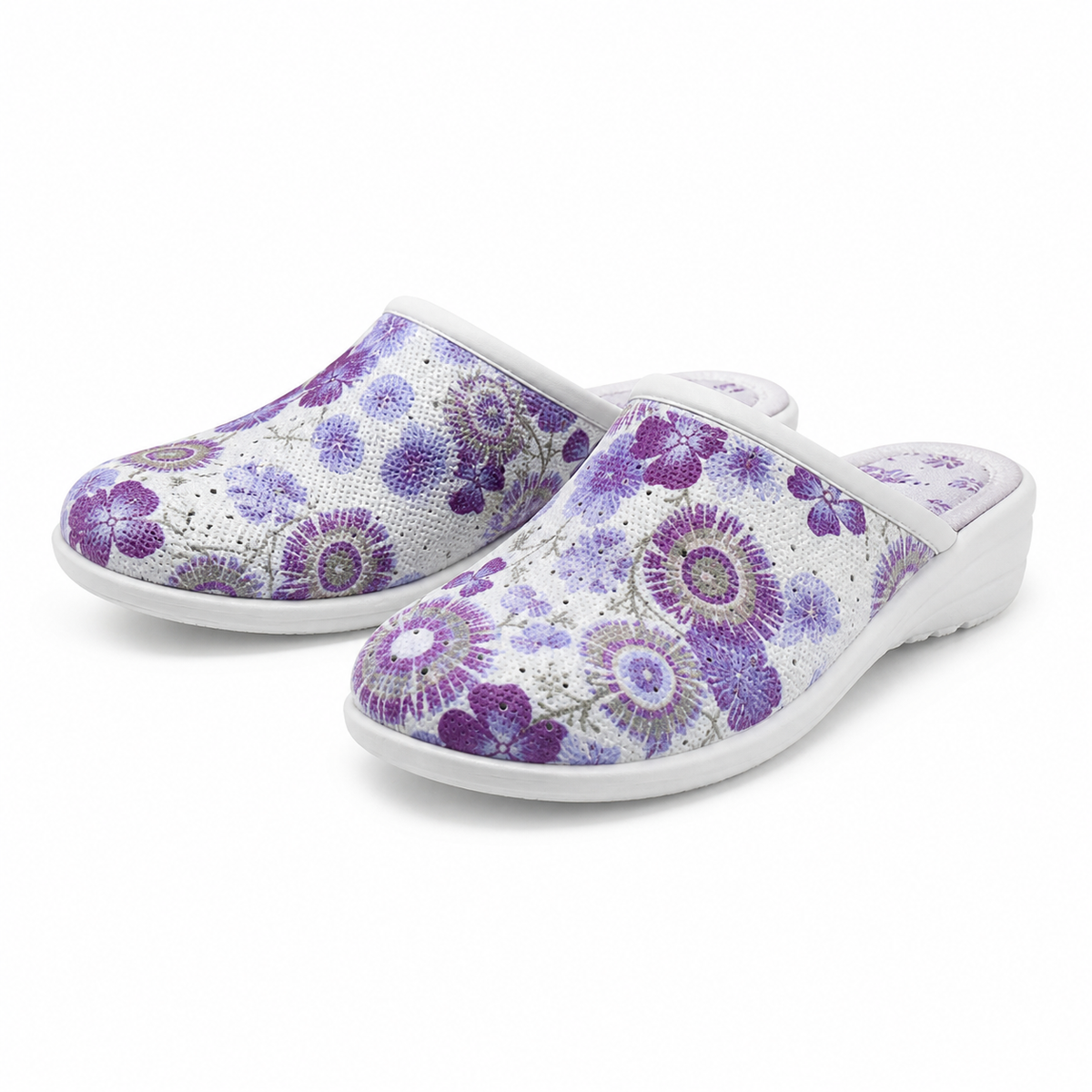 SABOTI MEDICALI DAMA COMODA 10 QAUDRIFOGLIO ALBI + FLORAL LILA