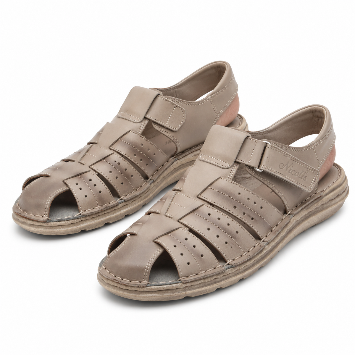 SANDALE CASUAL BARBATI NICOLIS 75405 BEJ