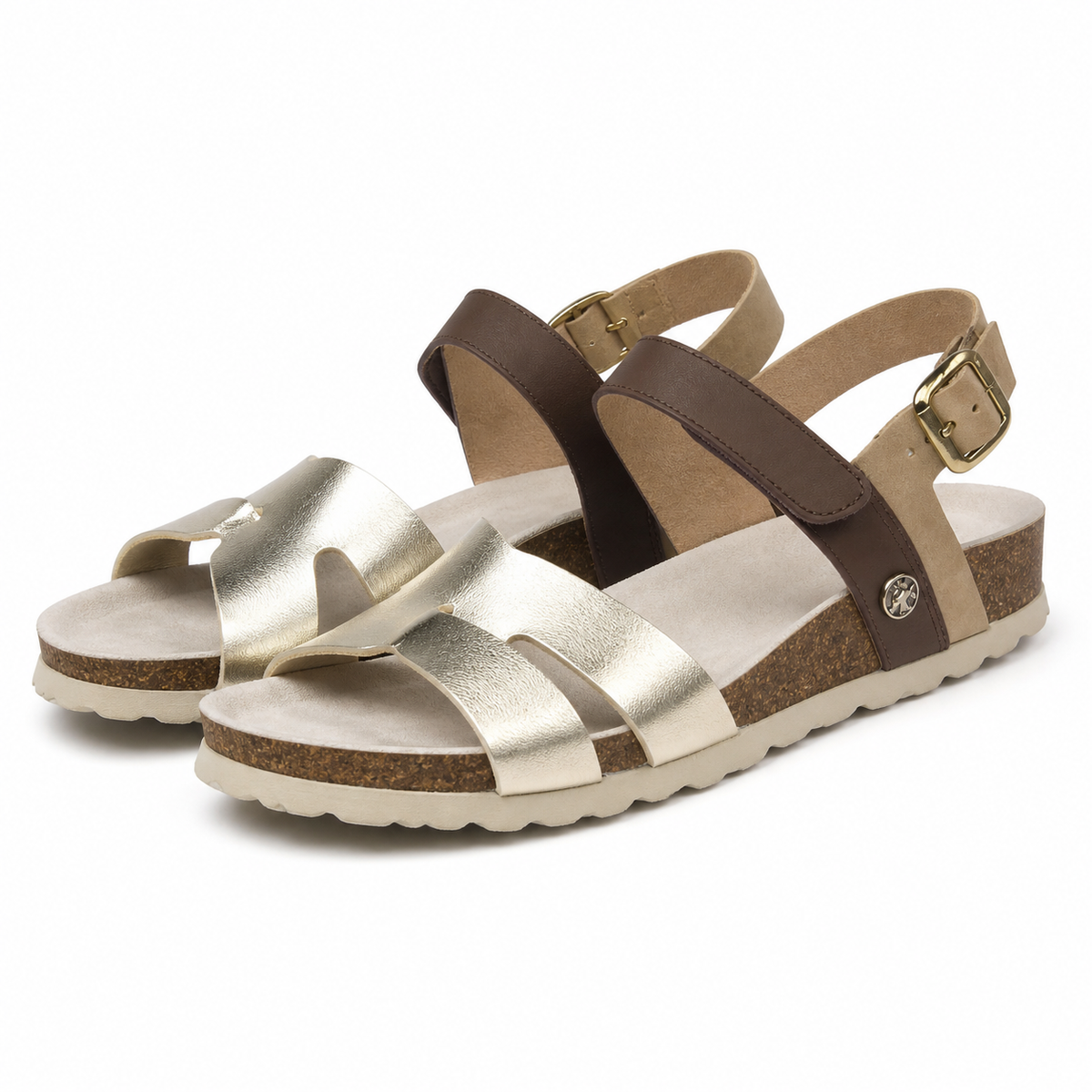 SANDALE CASUAL DAMA ANEKKE 40371-991 AURII CU MARO