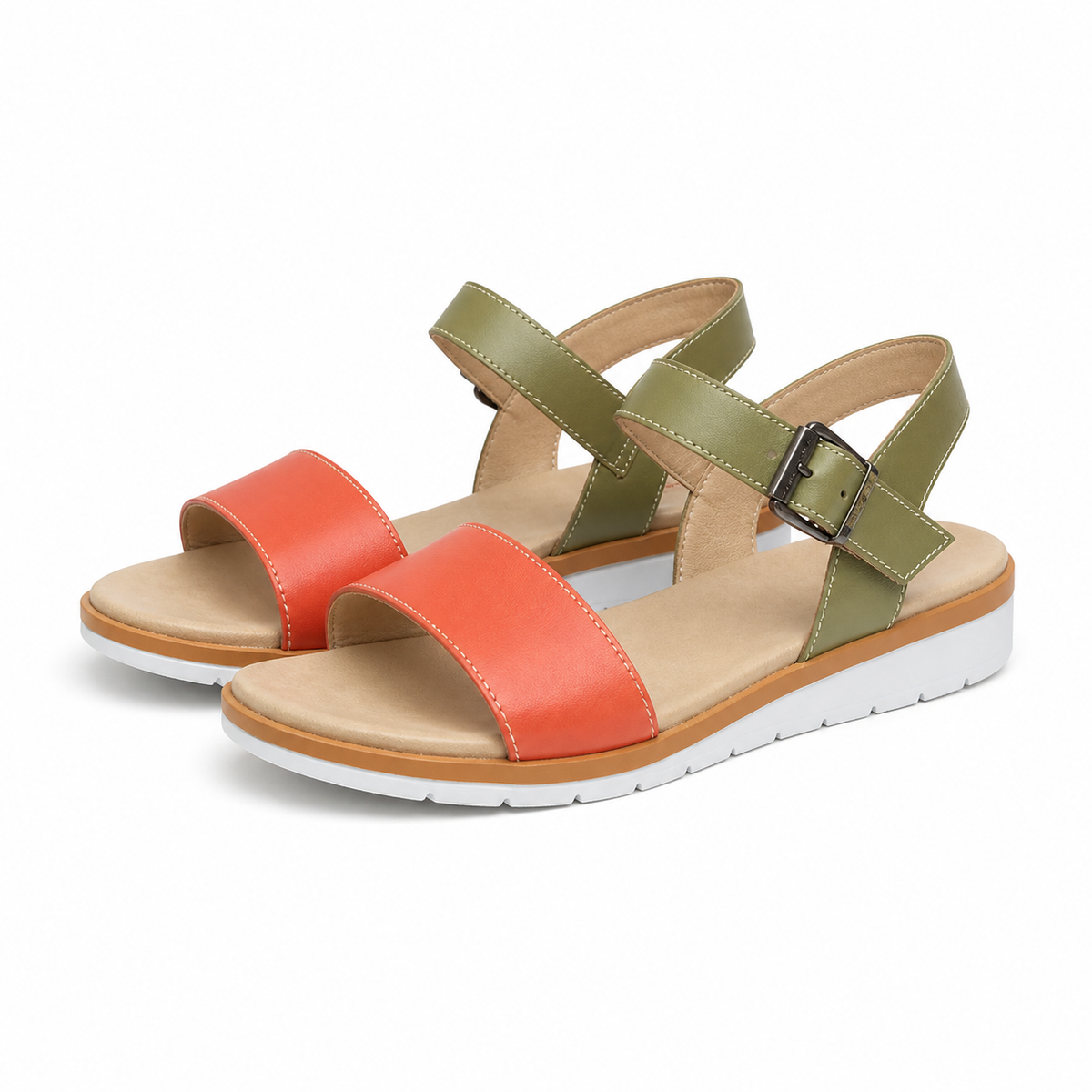 SANDALE CASUAL DAMA DYANY 3465 6 VERZI CU PORTOCALIU