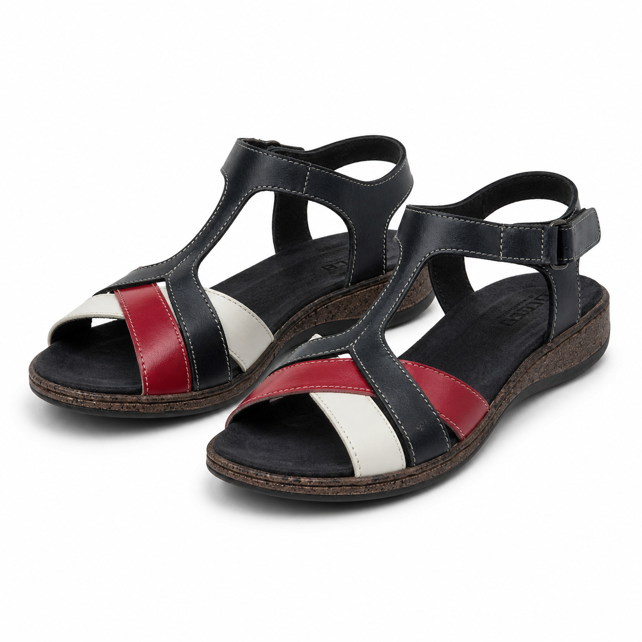 SANDALE CASUAL DAMA DYANY 4773 3 BLEUMARIN + ALB + ROSU