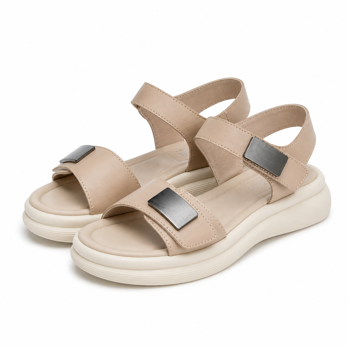 Sandale Casual Damă Formazione 1028 Apricot - Piele Naturală
