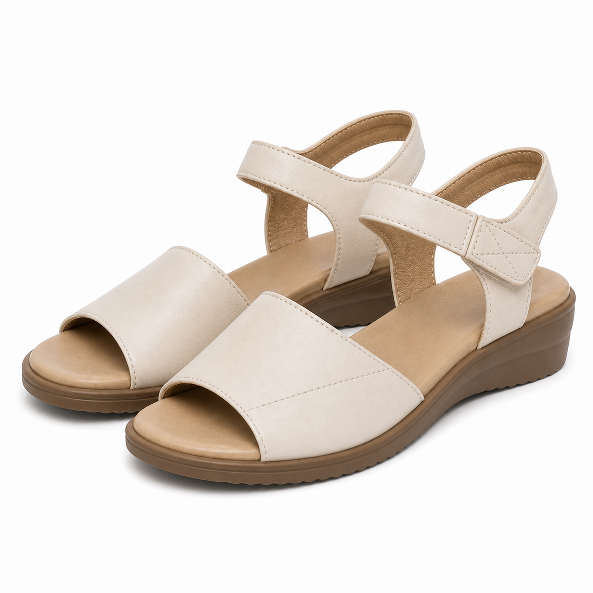 Sandale Casual Damă Formazione 21135 Cream - Piele Naturală - imagine 2