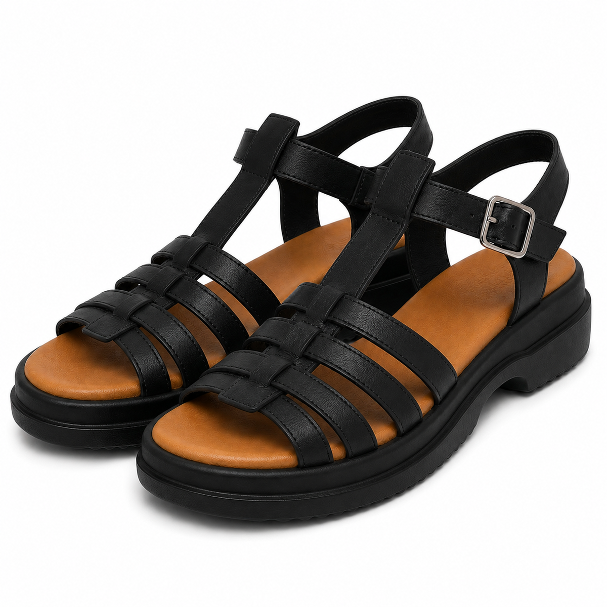 Sandale Casual Damă Formazione 246609T Negru - Piele Naturală