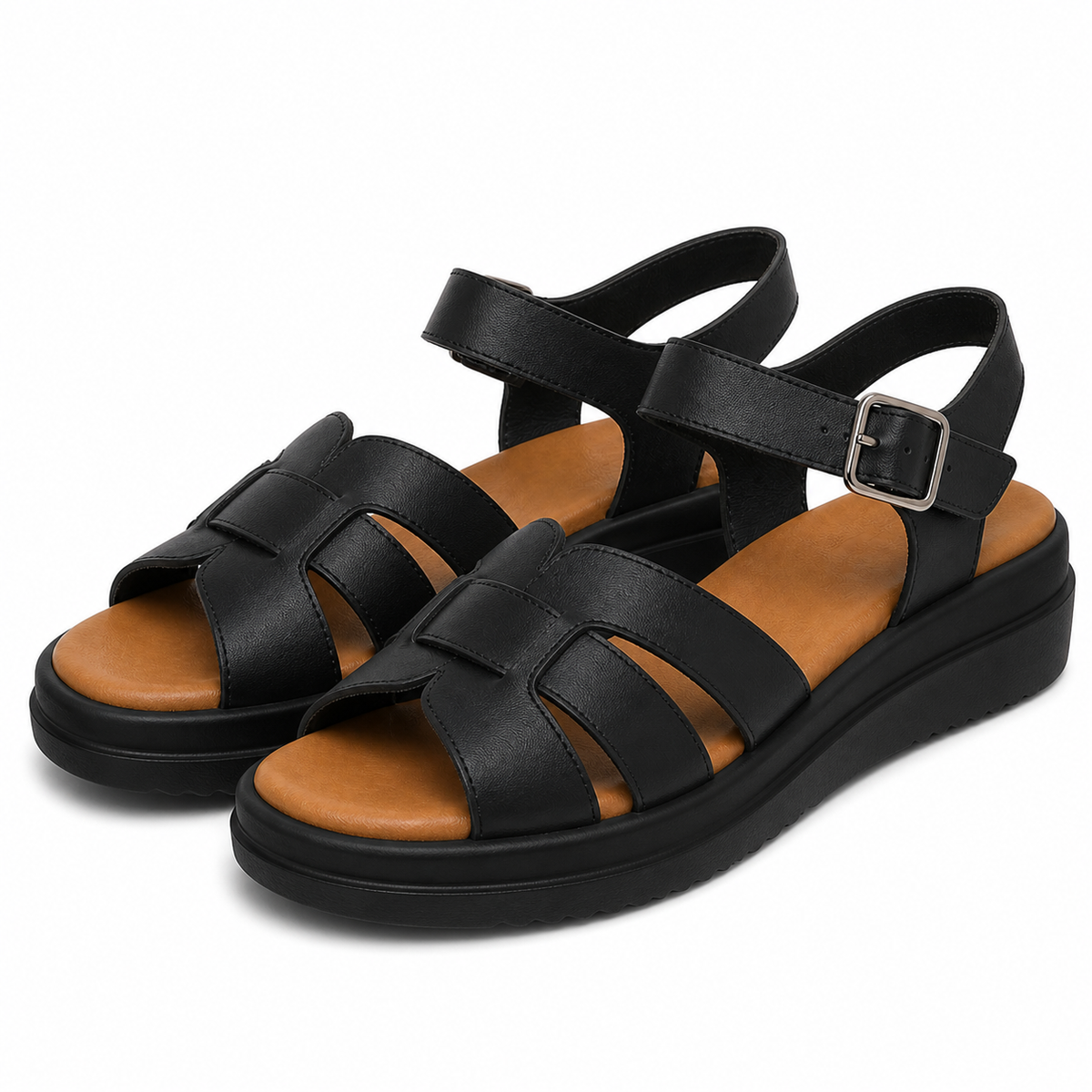 Sandale Casual Damă Formazione 246615T Negru - Piele Naturală - imagine 2