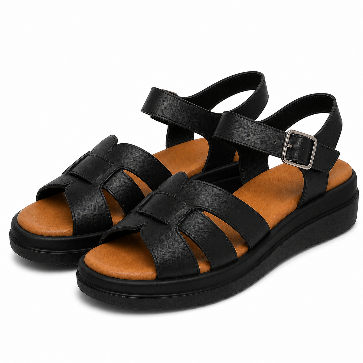 Sandale Casual Damă Formazione 246615T Negru - Piele Naturală