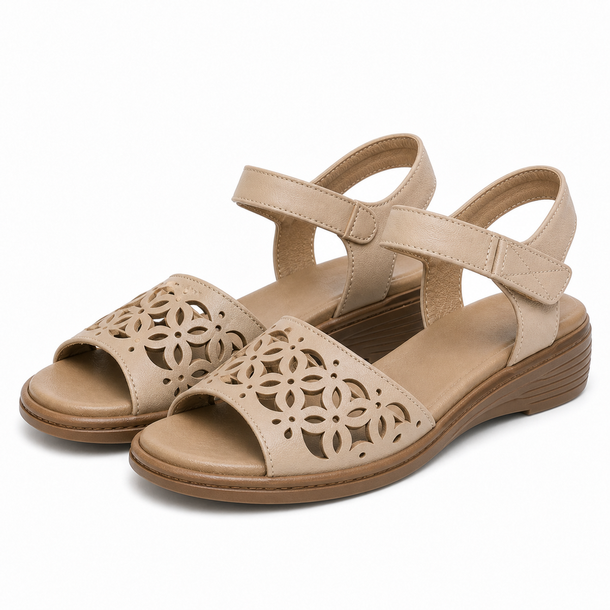 Sandale Casual Damă Formazione 33177 Apricot - Piele Naturală - imagine 2