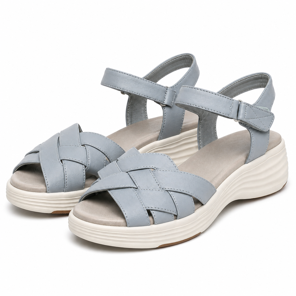 Sandale Casual Damă Formazione 3FR031 Gri - Piele Naturală