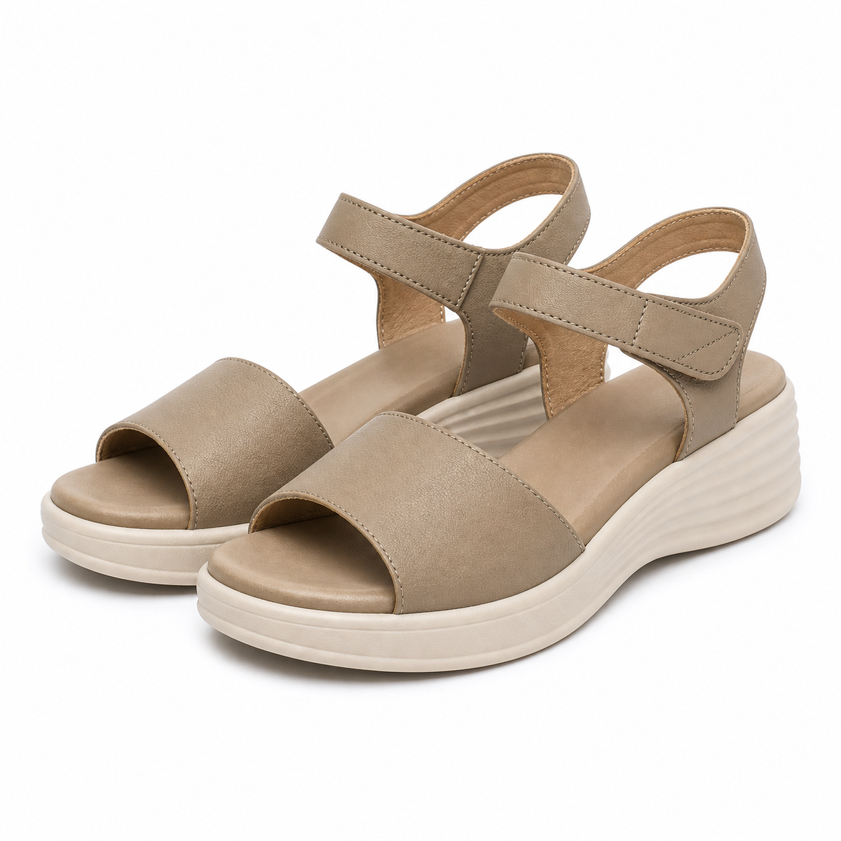 Sandale Casual Damă Formazione 5018 Bej - Piele Naturală - imagine 2