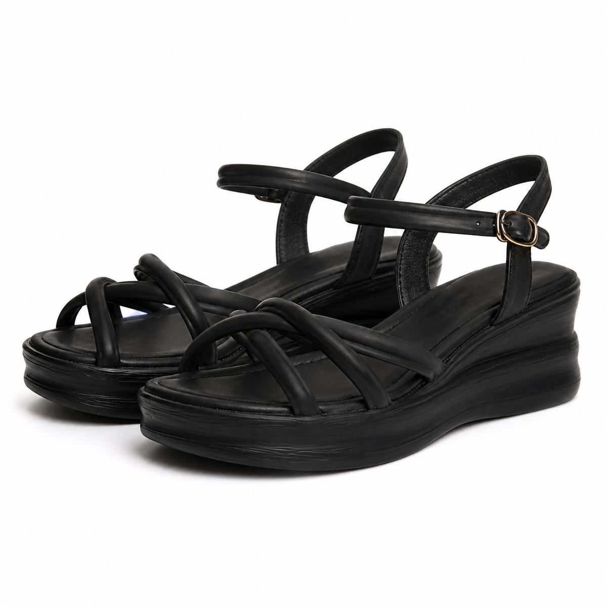 Sandale Casual Damă Formazione 991-1 Negru - Piele Naturală - imagine 3