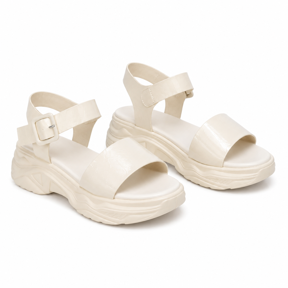 SANDALE CASUAL DAMA FORMAZIONE Q52390 CREM
