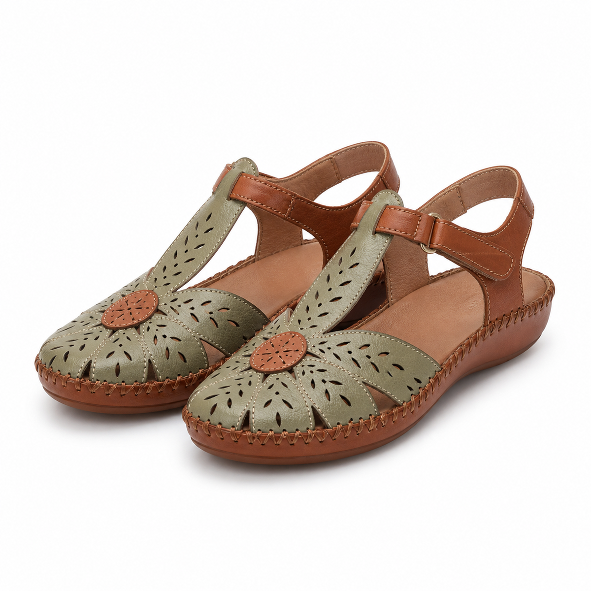SANDALE CASUAL DAMA PIKOLINOS 655-0841C1 MARO + OLIVE