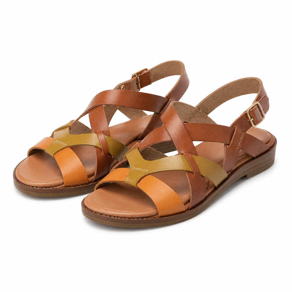 SANDALE CASUAL DAMA PIKOLINOS W8Q-0894C1 BRANDY CU OLIVE
