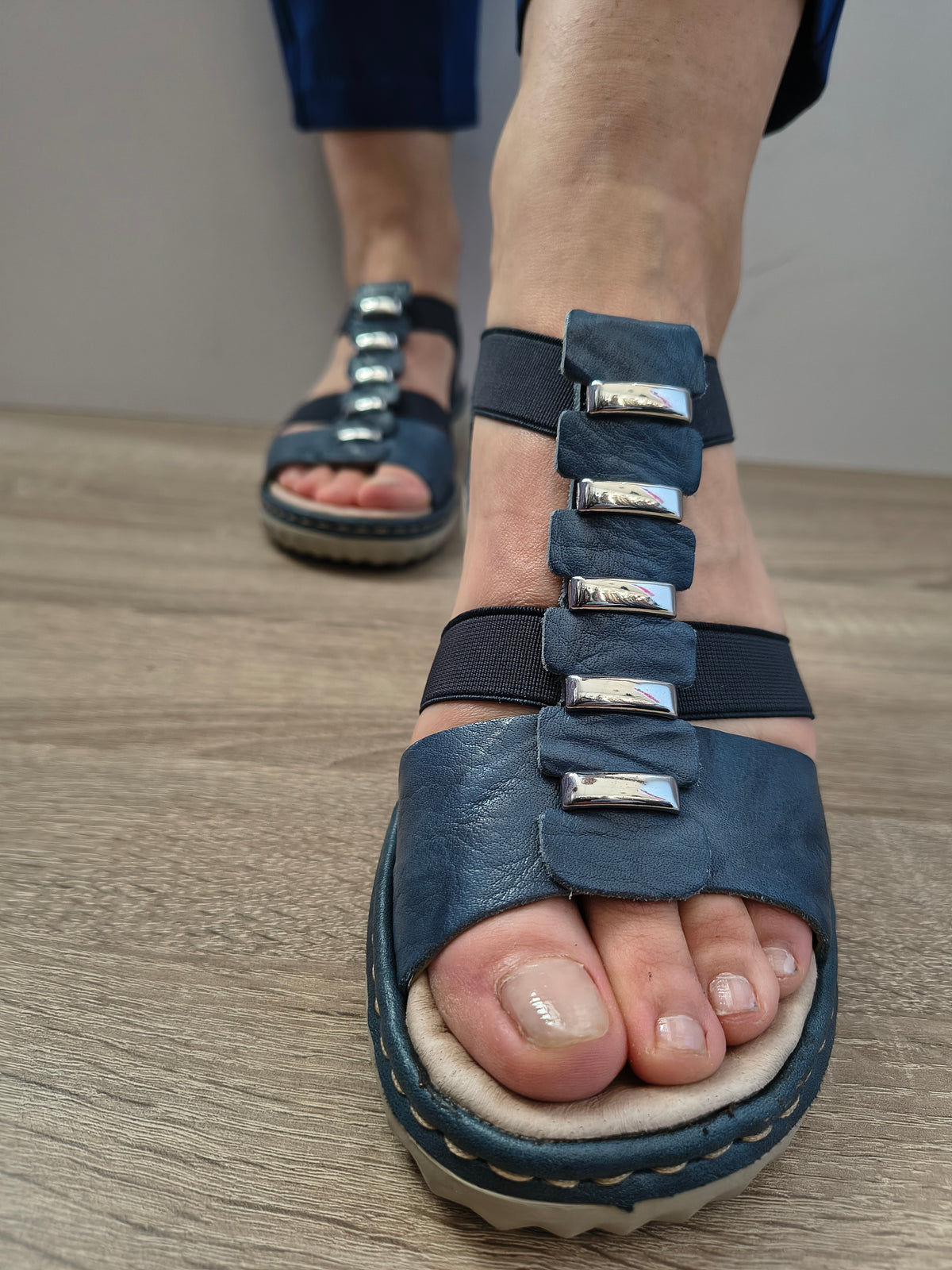 Sandale Casual Damă Rieker 60452-12 Albastru - Piele Naturală - vedere 3
