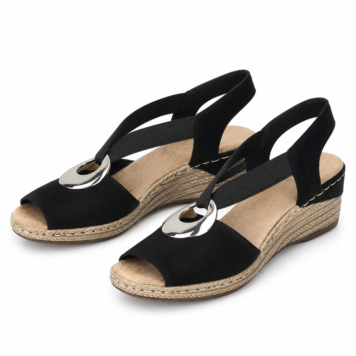 SANDALE CASUAL DAMA RIEKER 624H6-00 NEGRE VELUR