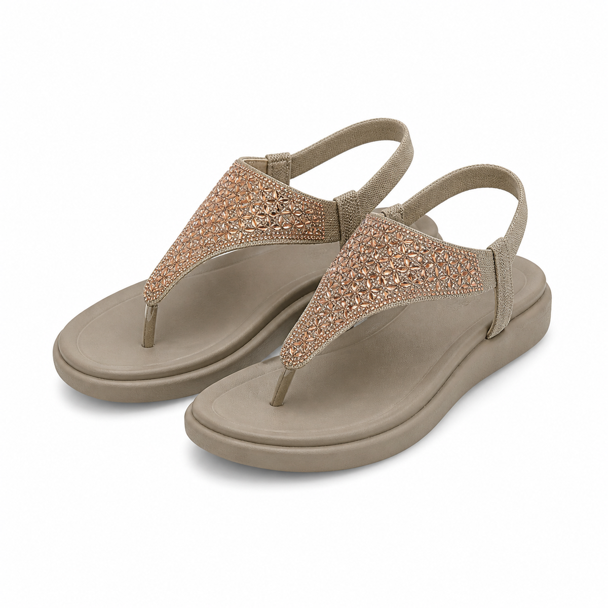 Sandale Casual Damă Skechers 163636 Taupe/Roze - Textil