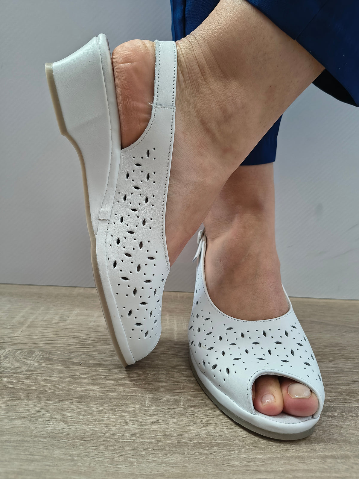 Sandale Casual Damă Suave 0279PT Alb - Piele Naturală - vedere 4