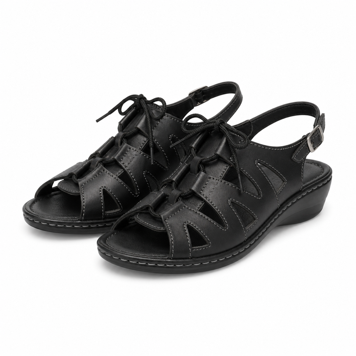 SANDALE CASUAL DAMA SUAVE 0904PT PARIS 01-N NEGRE