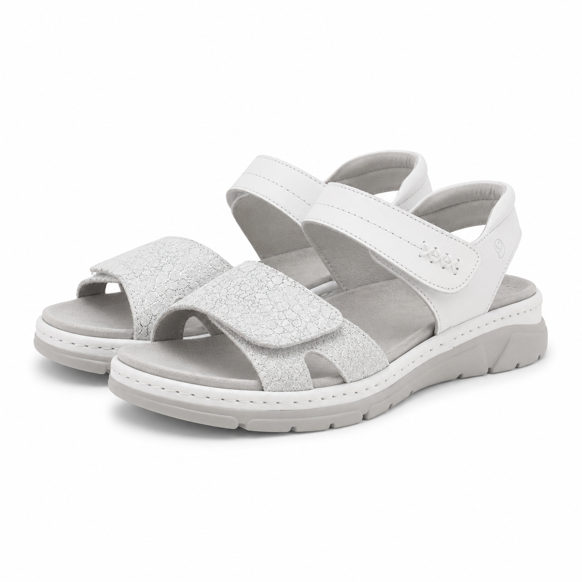 SANDALE CASUAL DAMA SUAVE 12500T MOSTAR 13-N ALBE CU ARGINTIU
