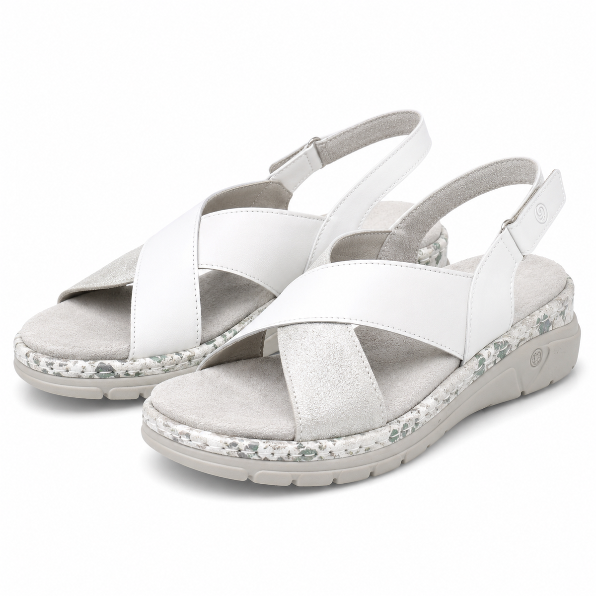 SANDALE CASUAL DAMA SUAVE 12503VT MOSTAR 13-N ALBE CU ARGINTIU