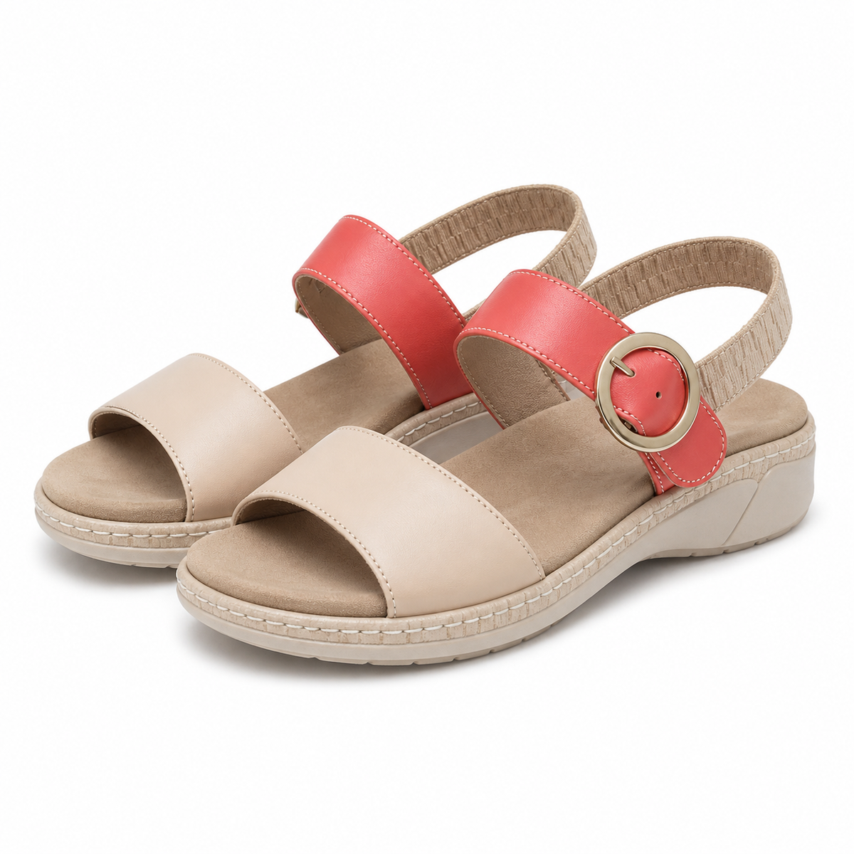 SANDALE CASUAL DAMA SUAVE 18004AT AZORES 15-N BEJ + CORAI
