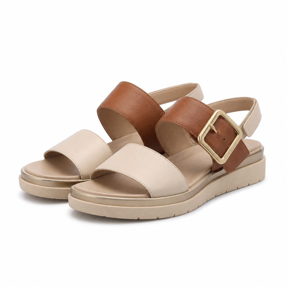 Sandale Casual Damă Tamaris 88706-42 414 Bej/Maro - Piele Naturală