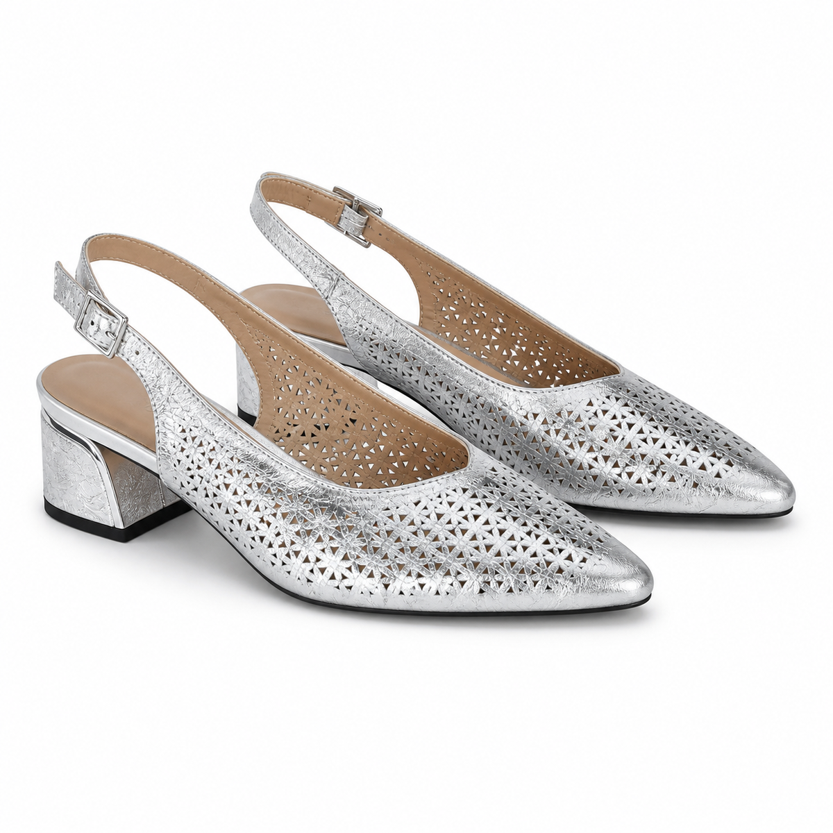 SANDALE ELEGANTE DAMA KARISMA 80001F 18-N ALB+ ARGINTIU