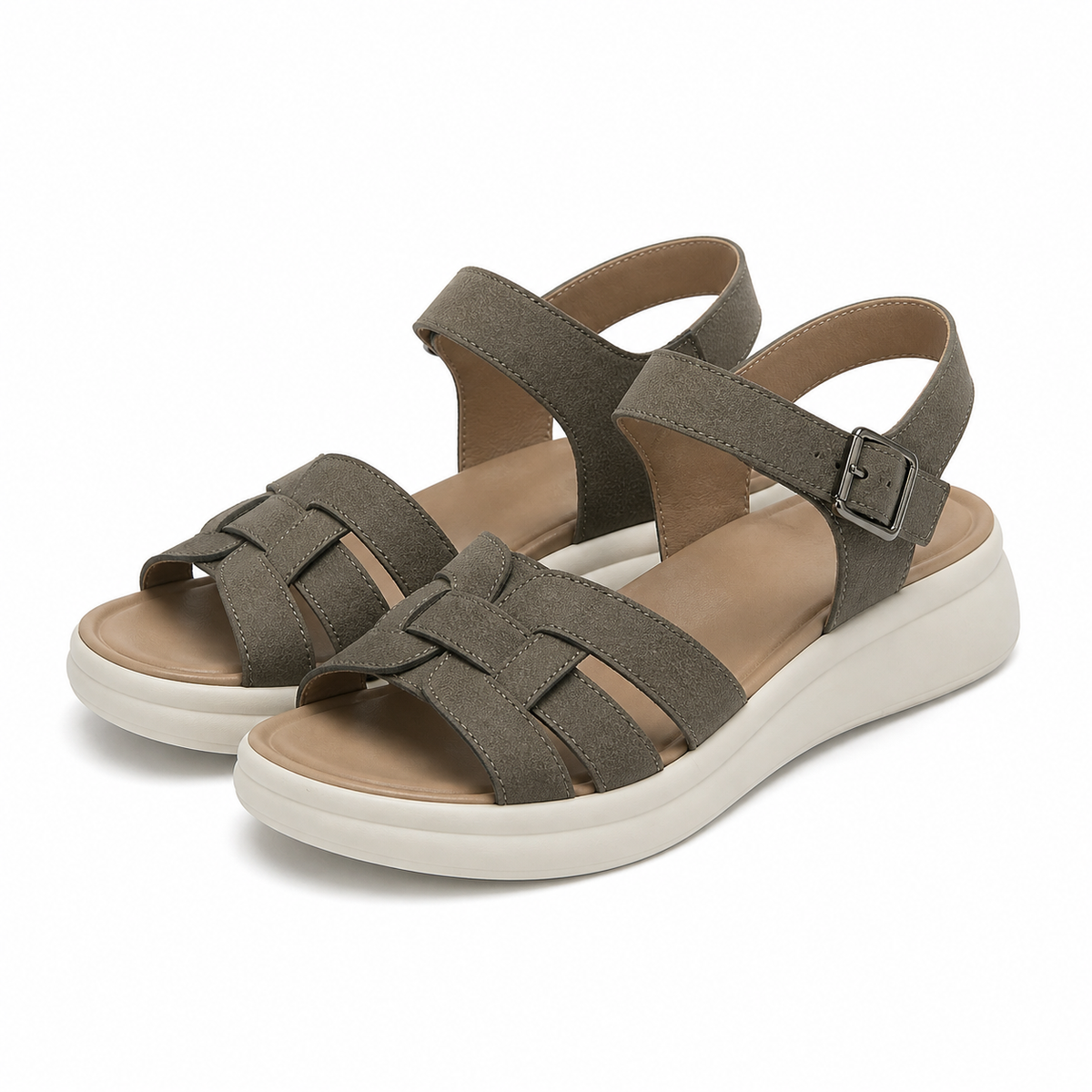 Sandale Casual Damă Formazione 28-022 Grey Nubuck - Piele Naturală Nubuck