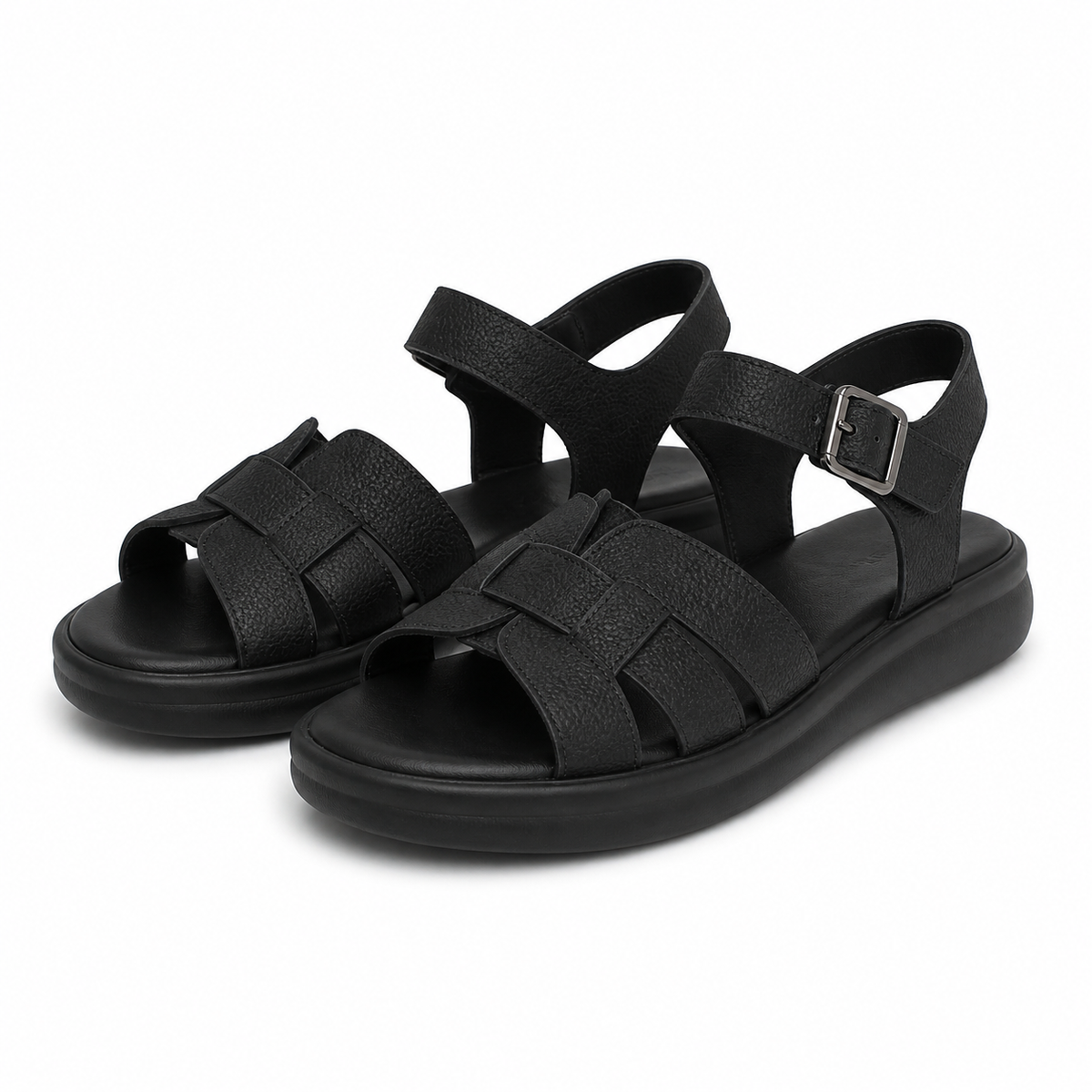Sandale Casual Damă Formazione 28-022 Negru Nubuck - Piele Naturală Nubuck